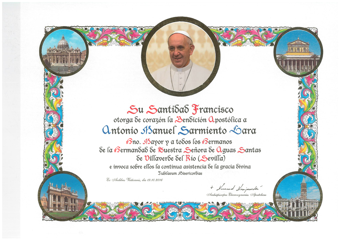 BENDICION APOSTOLICA OCTUBRE 2016