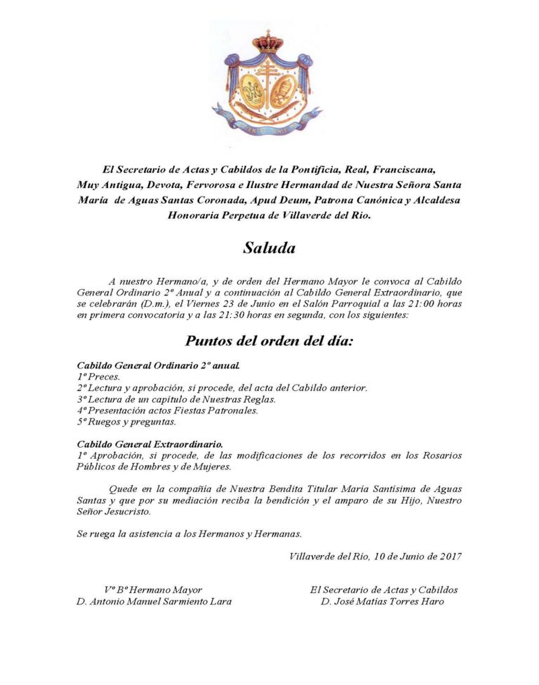 saluda cabildo 2º y extraordinario 2017