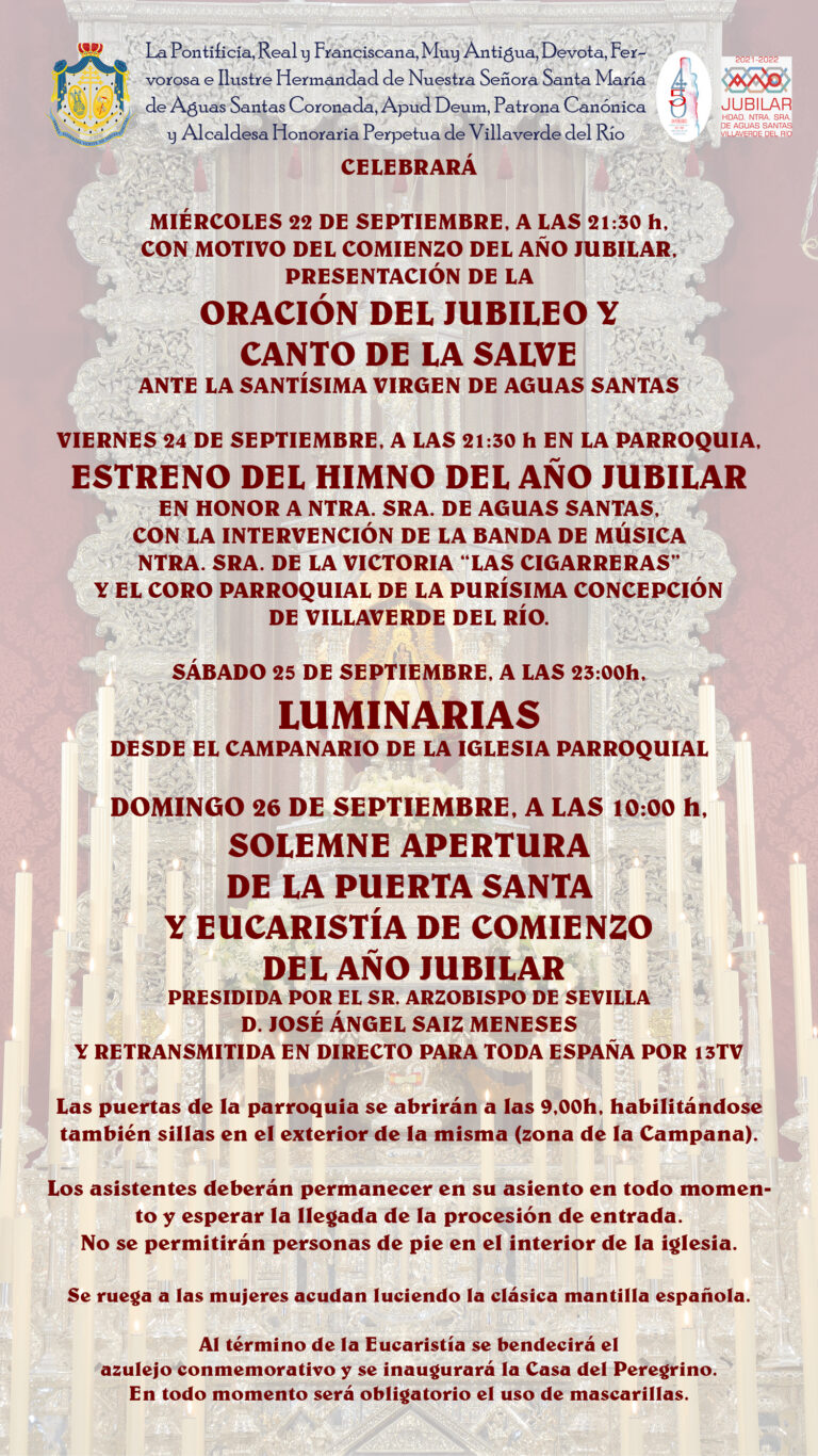 CULTOS SEMANA DEL JUBILEO