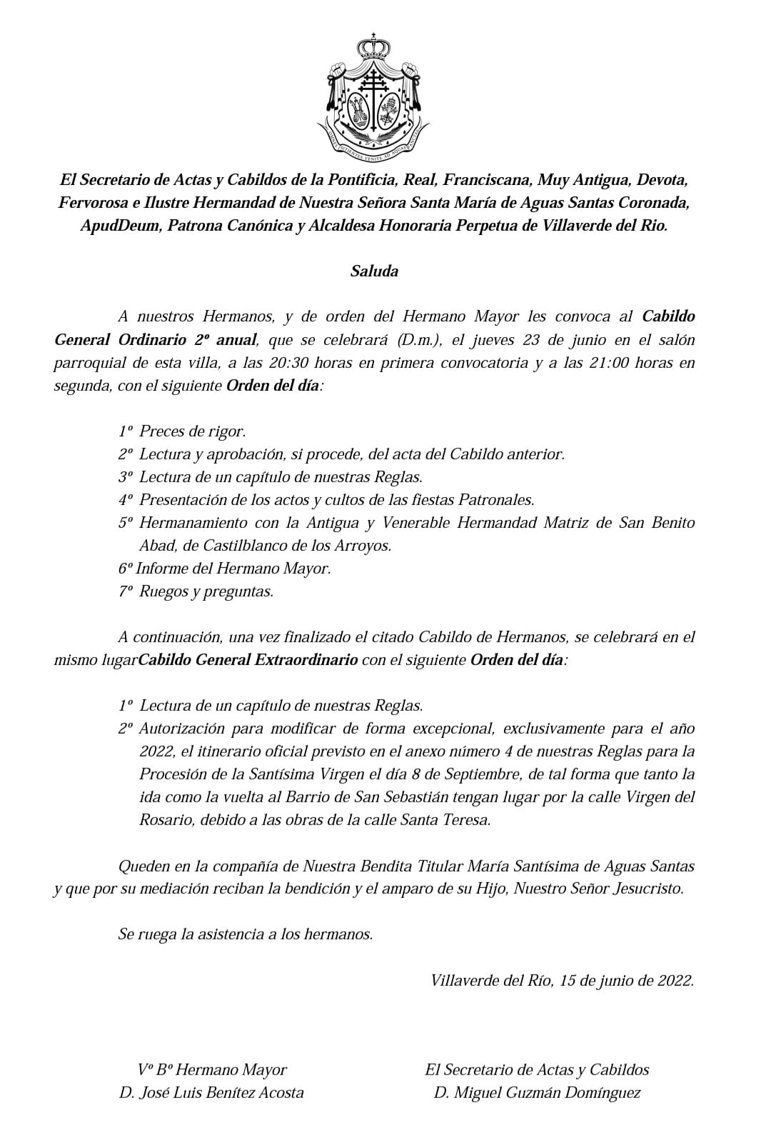 CONVOCATORIA CABILDO