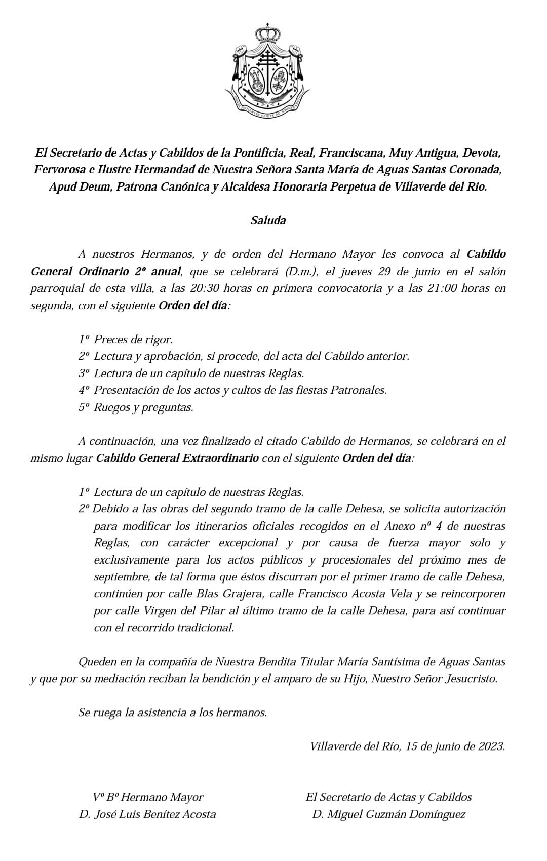 CONVOCATORIA CABILDO SEG ANUAL